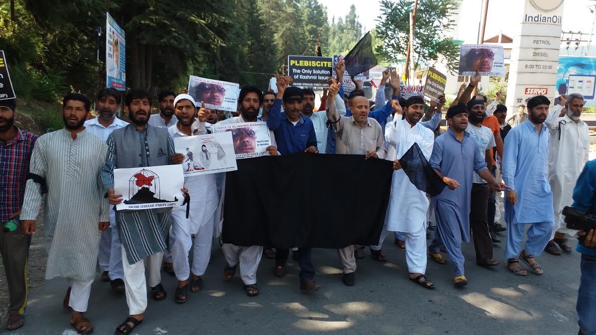 Defying curfew, AIP carries strong protest in Kupwara against continuous atrocities and killings